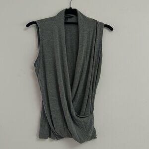 xs Banana Republic Sleeveless Wrap Top Heather Grey